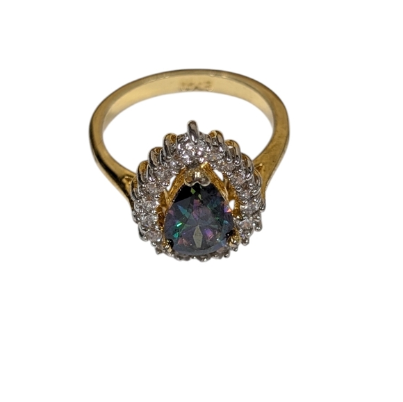 Sparkly pear shaped iridescent ring - costume jewelry NWT - Picture 4 of 5